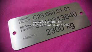 Lazer Markalama Çelik Etiket